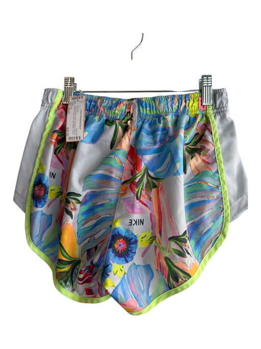 Nike Size Small Neon & multi Polyester Abstract Floral Runners Bra Top Short Set Neon & multi / Small