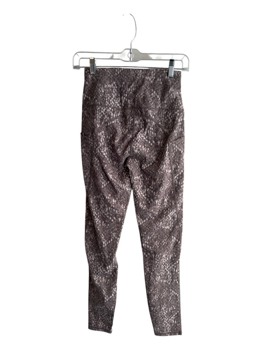 Varley Size Small Mauve & Beige Nylon Blend Wide Waist Band Side Pocket Leggings Mauve & Beige / Small