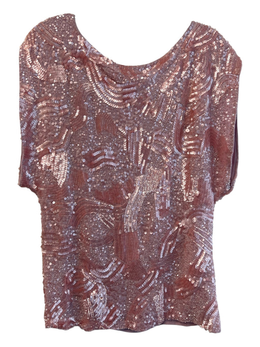 Antik Batik Size Small Pink Viscose Sequin Wide Neck Sleeveless Top Pink / Small