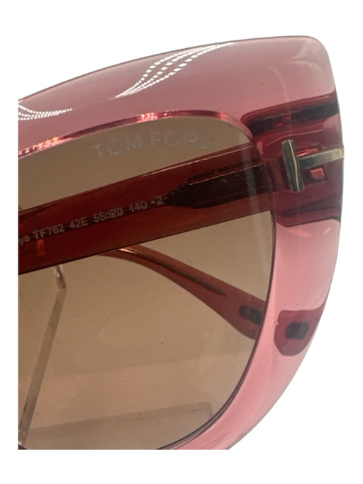 Tom Ford Pink Red Plastic Translucent Cat Eye Sunglasses Pink Red