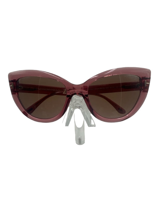 Tom Ford Pink Red Plastic Translucent Cat Eye Sunglasses Pink Red