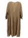 Jade Johnny Was Size XL light brown Ramie Eyelets Floral Embroidery Dress light brown / XL