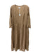 Jade Johnny Was Size XL light brown Ramie Eyelets Floral Embroidery Dress light brown / XL