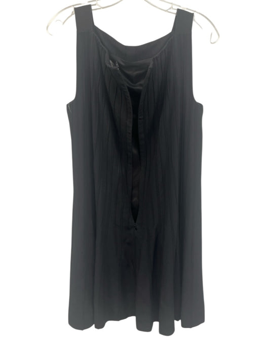 Marc Jacobs Size 8 Black Rayon Blend Sleeveless Pintuck Square Neck Dress Black / 8