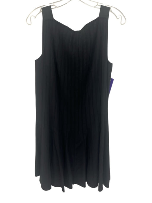 Marc Jacobs Size 8 Black Rayon Blend Sleeveless Pintuck Square Neck Dress Black / 8