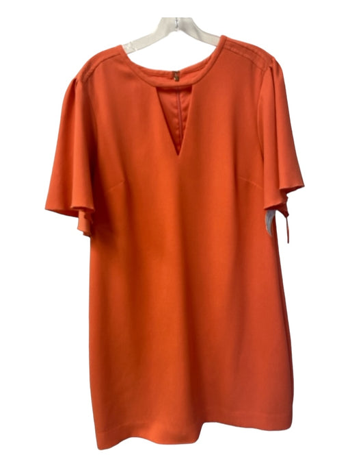 Trina Turk Size 16 Tangerine Orange Polyester Neck Cut Out Round Neck Dress Tangerine Orange / 16