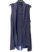 Abbey Glass Size S Navy Silk Sleeveless Tie Neck Knee Length Lined Dress Navy / S