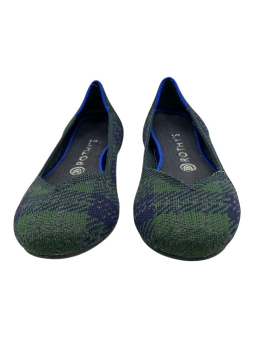 Rothy's Shoe Size 8.5 Navy blue & green Synthetic Knit round toe Flats Navy blue & green / 8.5