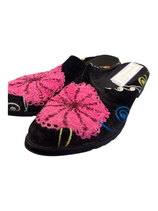 Artemis Shoe Size 41 Black & Pink Velvet Slide Adjustment Pointed Toe Shoes Black & Pink / 41