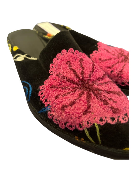 Artemis Shoe Size 41 Black & Pink Velvet Slide Adjustment Pointed Toe Shoes Black & Pink / 41