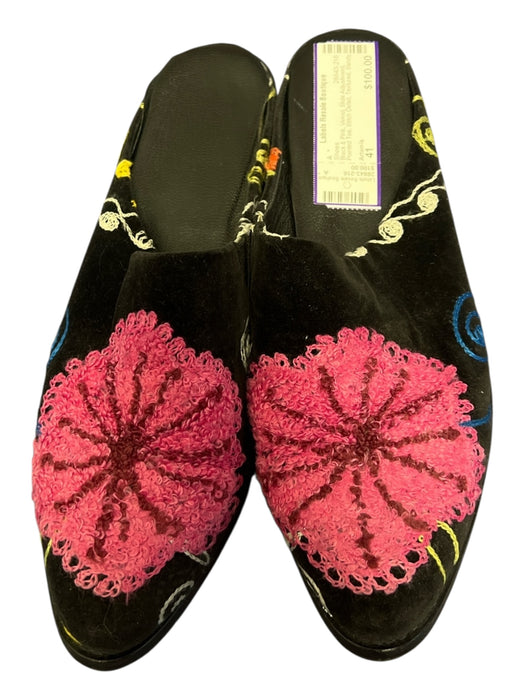 Artemis Shoe Size 41 Black & Pink Velvet Slide Adjustment Pointed Toe Shoes Black & Pink / 41