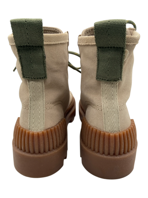 Zara Shoe Size 38 Beige, Brown & Green Suede Upper Utility Lug sole Ankle Boots Beige, Brown & Green / 38