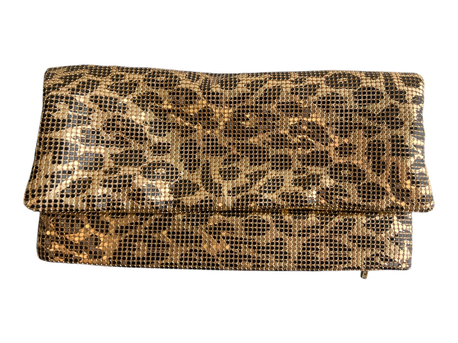 Shiraleah Brass Synthetic Beaded Zip Close Gold Hardware Clutch Bag Brass