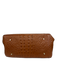 Courage B Cognac Brown Leather Croc Embossed Gold Hardware Interior Pouch Bag Cognac Brown / Medium