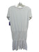 Nation Size XS White Cotton Short Sleeve Smocked Midriff Crewneck Dress White / XS