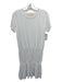 Nation Size XS White Cotton Short Sleeve Smocked Midriff Crewneck Dress White / XS