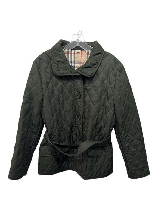 Burberry Size M Hunter Green Cotton Blend Diamond Quilted logo buttons Jacket Hunter Green / M