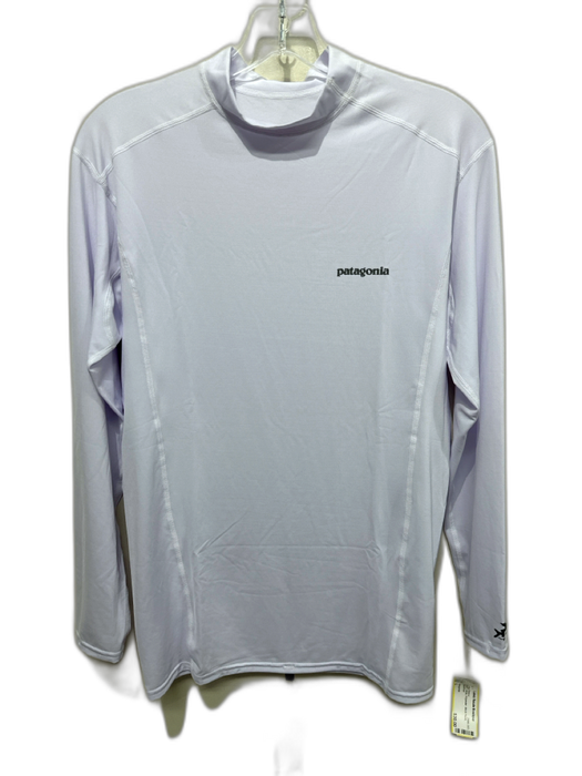 Patagonia Size L White Polyester Mock Neck Long Sleeve White / L