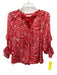 Ramy Brook Size XS red, pink, white Viscose Puff 1/2 Sleeve Abstract Dots Top red, pink, white / XS