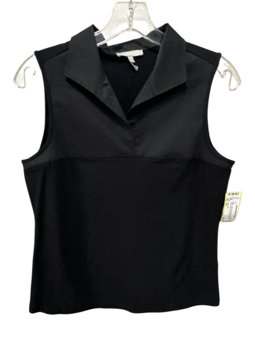 Hinson Wu Size XS Black Cotton & Polyester Sleeveless Collar Fabric Block Top Black / XS