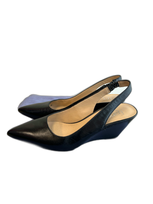 Franco Sarto Shoe Size 8 Black Manmade Material Slingbacks Wedge Heel Shoes Black / 8