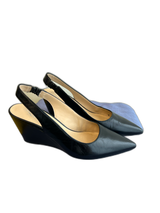 Franco Sarto Shoe Size 8 Black Manmade Material Slingbacks Wedge Heel Shoes Black / 8
