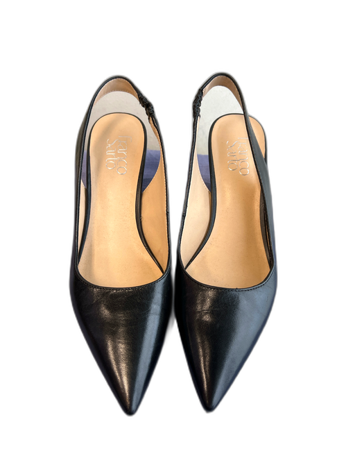 Franco Sarto Shoe Size 8 Black Manmade Material Slingbacks Wedge Heel Shoes Black / 8