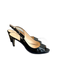 Cole Haan Shoe Size 8 1/2 Black Leather Patent Open Toe Stiletto Slingback Shoes Black / 8 1/2