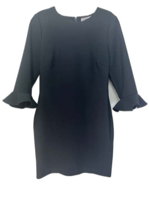 Likely Size 8 Black Polyester & Rayon Long Trumpet Sleeve 3/4 Sleeve Dress Black / 8