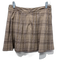 Majorelle Size Medium Khaki Beige Polyester Blend Plaid Pleated Mini Skirt Khaki Beige / Medium