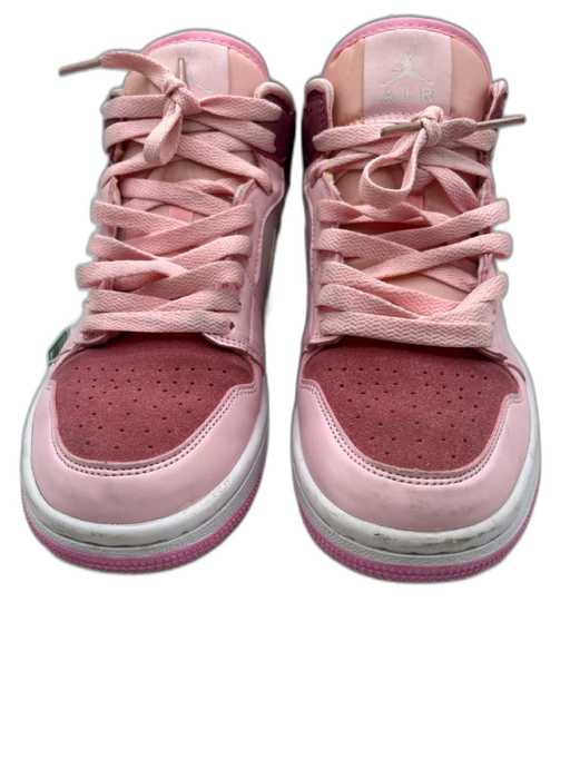 Nike Air Jordan Shoe Size 7 Pink & White Leather Suede Toe Mid Top Sneakers Pink & White / 7