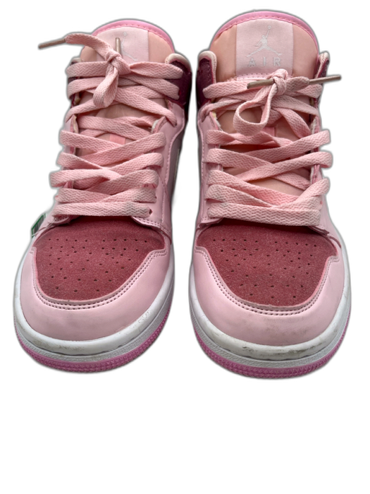 Nike Air Jordan Shoe Size 7 Pink & White Leather Suede Toe Mid Top Sneakers Pink & White / 7
