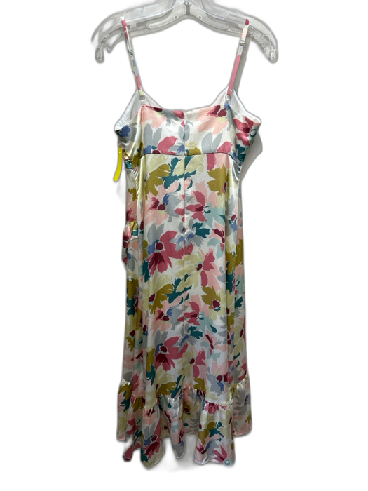 Likely Size 8 Pink, Green & Multi Print Polyester Spaghetti Strap Floral Dress Pink, Green & Multi Print / 8