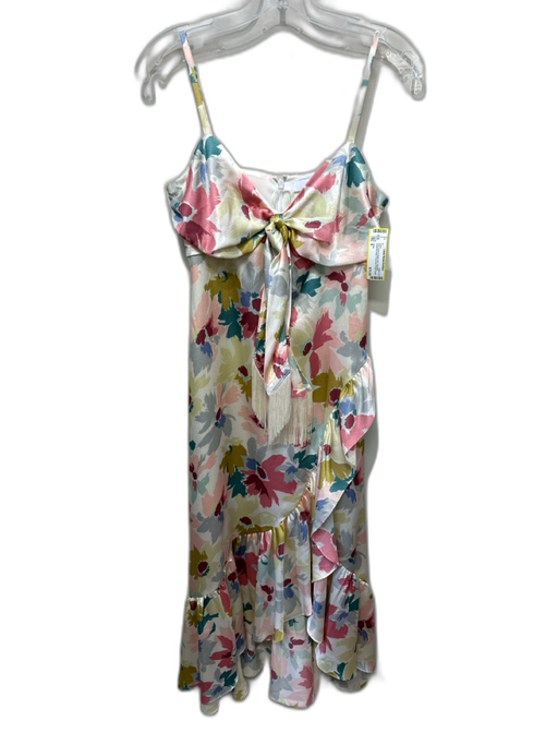 Likely Size 8 Pink, Green & Multi Print Polyester Spaghetti Strap Floral Dress Pink, Green & Multi Print / 8