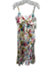 Likely Size 8 Pink, Green & Multi Print Polyester Spaghetti Strap Floral Dress Pink, Green & Multi Print / 8