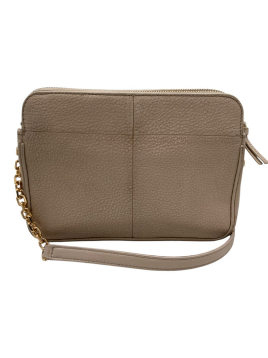 Tory Burch Beige Leather Crossbody Zip Close Bag Beige