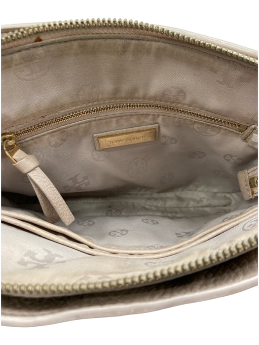 Tory Burch Beige Leather Crossbody Zip Close Bag Beige