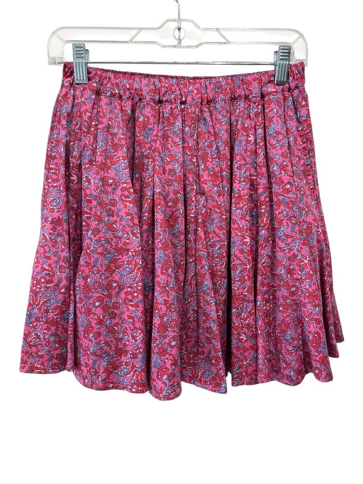 XiRENA Size XS Pink, Red & Blue Cotton Elastic Waistband Floral Mini Skirt Pink, Red & Blue / XS