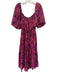 Misa Size M Fuchsia & Multi Polyester Off Shoulder Metallic Thread Dress Fuchsia & Multi / M