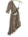 Cleobella Size M Sage Green & Pink Cotton Abstract Floral One Shoulder Dress Sage Green & Pink / M