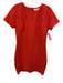 Likely Size 10 Red Polyester Blend Floral Cut Outs Short Sleeve Back Zip Dress Red / 10