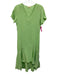 Stark X Size S Light Green Cotton Gauze Short Sleeve V Neck High-Low Dress Light Green / S