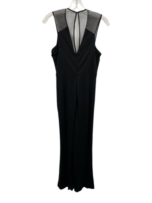 Parker Black Size 4 Black Viscose Mesh Detail V Neck Gathered Detail Gown Black / 4