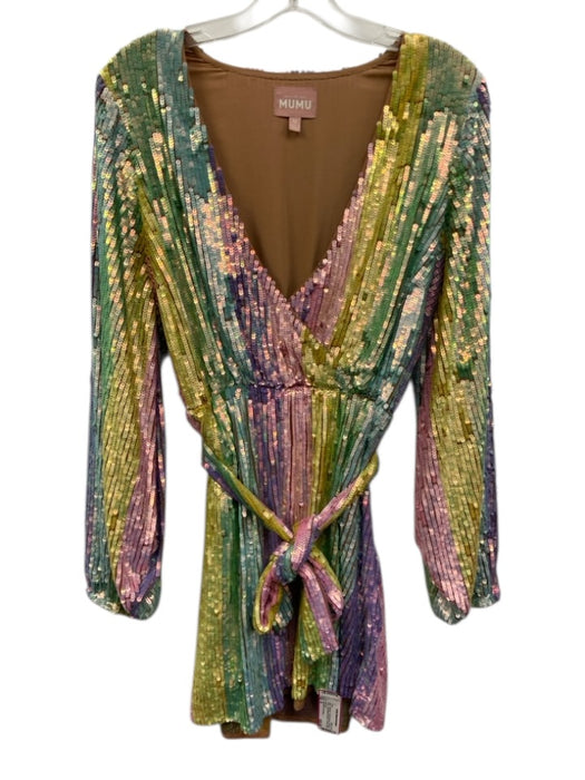 Show Me Your Mumu Size M Multi Polyester Fully Sequined Rainbow Stripe Dress Multi / M