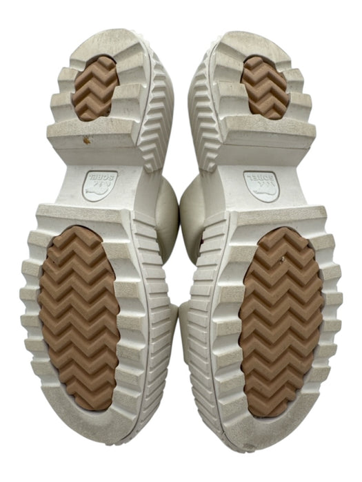 Sorel Shoe Size 6.5 Cream White Leather Upper Two Strap Platform Slide Sandals Cream White / 6.5