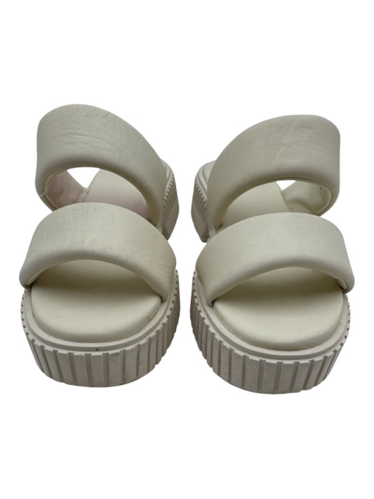 Sorel Shoe Size 6.5 Cream White Leather Upper Two Strap Platform Slide Sandals Cream White / 6.5
