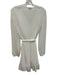 Milly Size 4 White Polyester Long Sleeve Pleated Split Neck Knee length Dress White / 4