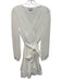 Milly Size 4 White Polyester Long Sleeve Pleated Split Neck Knee length Dress White / 4