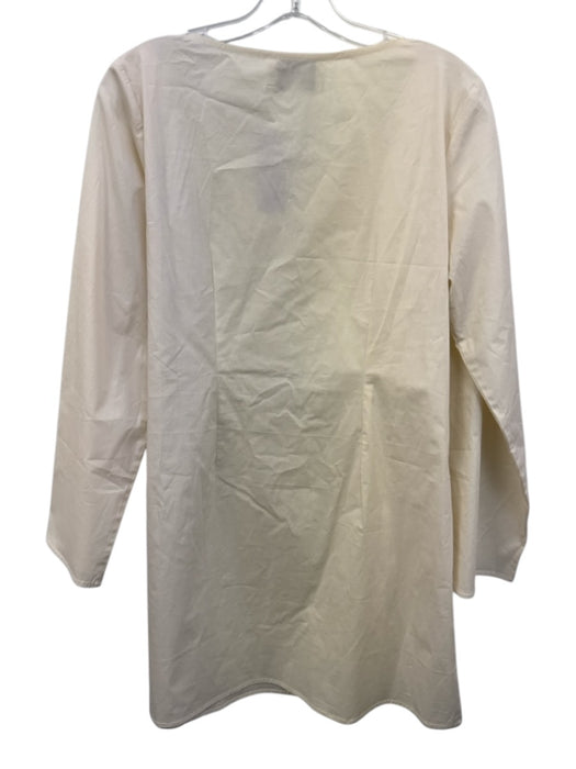 Marlies Grace Size M Cream White Cotton Blend Long Flare Sleeve Tunic Dress Cream White / M