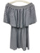 Show Me Your Mumu Size Medium White & Navy Blue Polyester Off Shoulder Dress White & Navy Blue / Medium